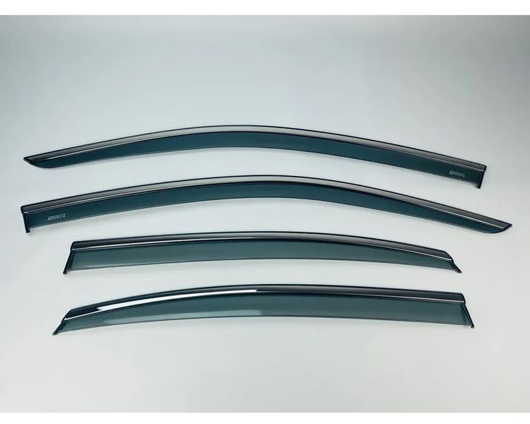 Вітровики для Volkswagen Passat B8+ 2019+ Sedan (China) нерж. з хром полоскою (Defl) 00-00014409 фото