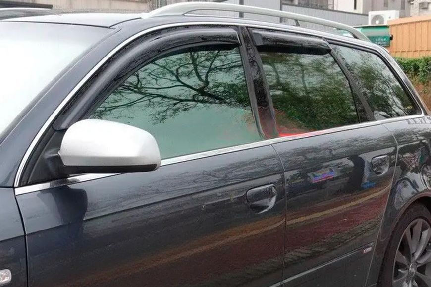 Дефлектори вікон (вітровики) Audi A4 B6 2000-2004 Avant (HiC) 4 шт AU14 фото