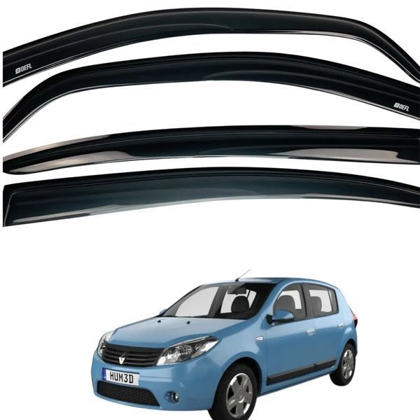 Дефлектори вікон (вітровики) Renault SANDERO 2011- (Defl) 00-00016196 фото