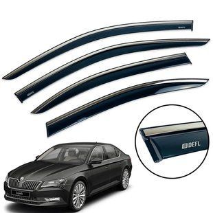 Вітровики для Skoda Superb III 2015+ нерж. з хром полоскою (Defl) 00-00014144 фото