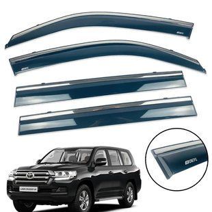 Вітровики для Toyota LX 570 2008+ нерж. з хром полоскою (Defl) 00-00014213 фото