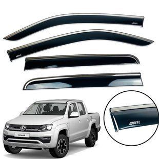 Вітровики для Volkswagen Amarok 2009+ нерж. з хром полоскою (Defl) 00-00014131 фото
