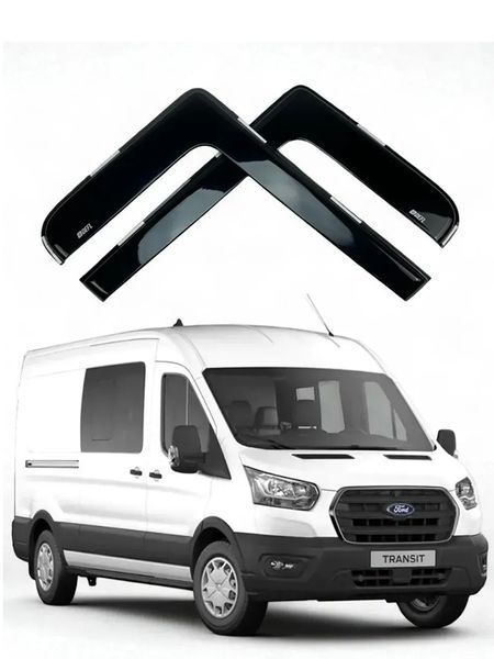 Дефлектори вікон (вітровики) Ford Transit 2000-2014 (вст 2шт) (DEFL) 00-00016282 фото